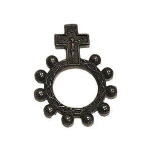 CRUCIFIX Finger Rosary 1 Decade BRASS Metal Pocket Rosary Jesus ITALY Gift Bag